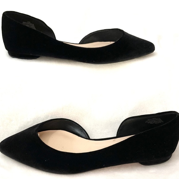 BLACK NINE WEST MINIMALIST DRESSY D’ORSAY POINTED TOE BALLET FLATS SZ 10M - Picture 1 of 13